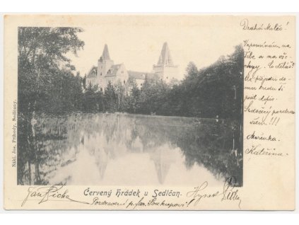 54 - Příbramsko, Červený Hrádek u Sedlčan, pohled na zámek, cca 1905