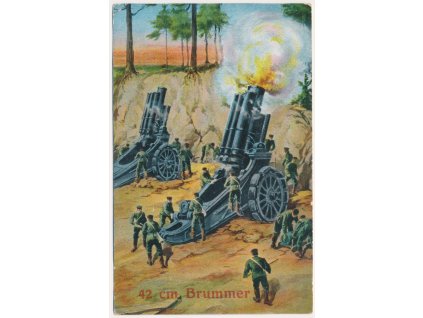 Vojenská, Dělo a vojáci, Brummer 42 cm, cca 1916