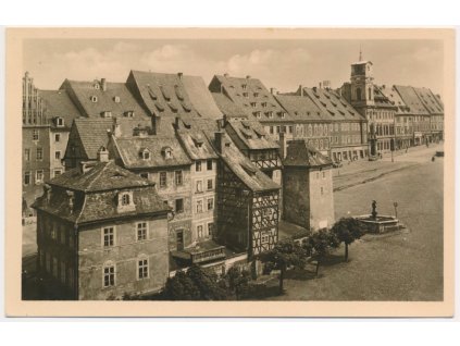 08 - Cheb, Špalíček, pohled na gotické domy na náměstí, cca 1954