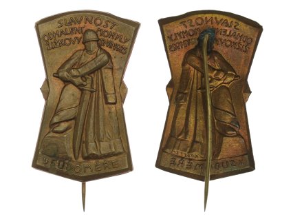 ČSR, Sudoměř, odhalení Žižkovy mohyly, 1925, jehla, krásný stav