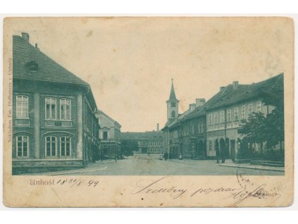 27 - Kladensko, Unhošť, partie z náměstí, cca 1899