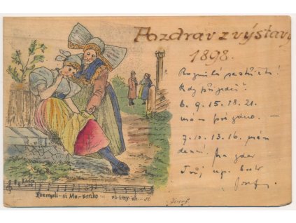 49 - Praha, Pozdrav z Jubilejní výstavy r. 1898, ojedinělé(!)