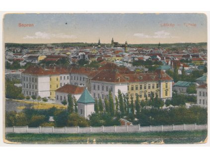 Maďarsko, Sopron, Látkép - Totale, cca 1915