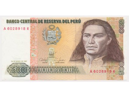 Peru, 500 Intis, luxusní sběratelská jakost UNC