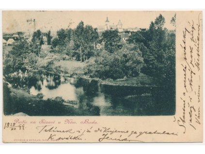17 - Havlíčkobrodsko, Partie na Sázavě u Něm. Brodu, cca 1899