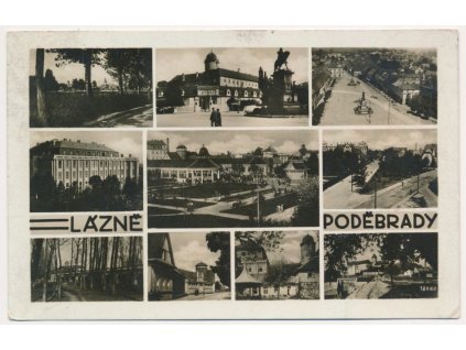 40 - Nymbursko, Poděbrady, 10 - ti záběr lázeňského města, cca 1935