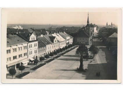 57 - Rychnovsko, Kostelec nad Orlicí, pohled na náměstí, cca 1940