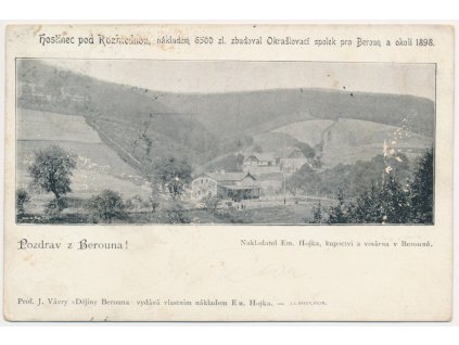 02 - Beroun, pohled na Hostinec pod Rozhlednou a okolí, Nakl. E. Hojka, 1898