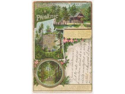 64 - Táborsko, Příběnice, Zřícenina hradu, 3-záběrová koláž, cca 1908