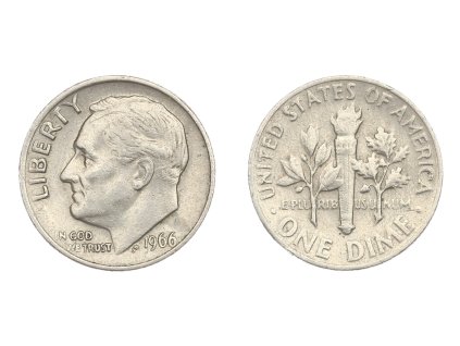 USA, mince 1 Dime, 1966, stav 1/1...viz autentické foto
