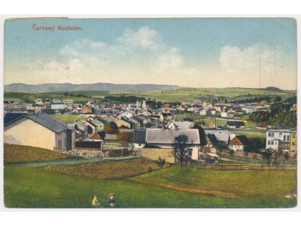 38 - Náchodsko, Červený Kostelec, celkový pohled, cca 1918