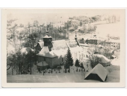 70 - Orlickoústecko, Klášterec nad Orlicí, zimní partie, cca 1940