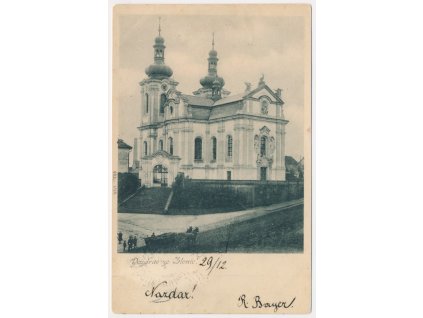 27 - Kladensko, Zlonice, Kostel Nanebevzetí Panny Marie, cca 1903