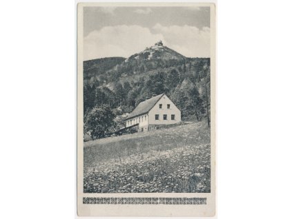 32 - Liberecko, Horní Hanychov s Ještědem, cca 1940