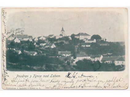 29 - Kolínsko, Týnec nad Labem, celkový pohled, cca 1902