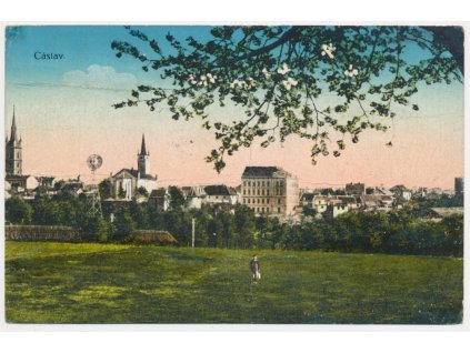 31 - Kutnohorsko, Čáslav, celkový pohled na město, cca 1919