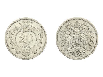 Rakousko - Uhersko, mince 20 Heller, 1894, stav 1/1...viz autentické foto