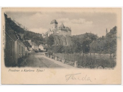 02 - Berounsko, "Pozdrav z Karlova Týna", K. Bellmann, cca 1899