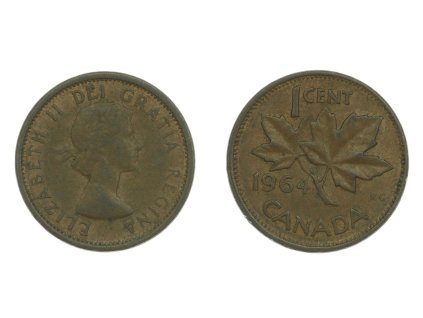 Kanada, mince 1 Cent, 1964, stav 1/1...viz autentické foto