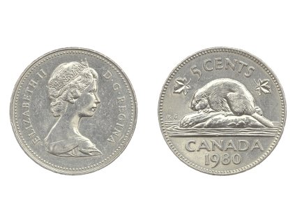 Kanada, mince 5 Cents, 1980, stav 1/1...viz autentické foto