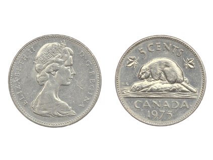Kanada, mince 5 Cents, 1975, stav 1/1...viz autentické foto