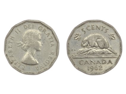 Kanada, mince 5 Cents, 1962, stav 1/1...viz autentické foto