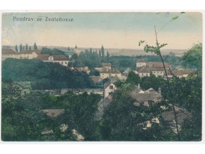 27 - Kladensko, Zvoleněves, celkový pohled, cca 1907