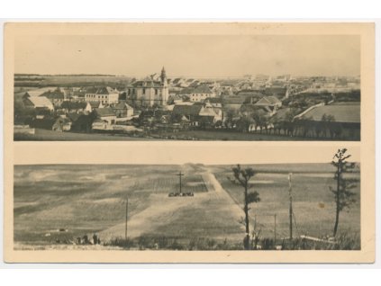 27 - Kladensko, Lidice, 2 záběr, pohled před a po zničení, cca 1947