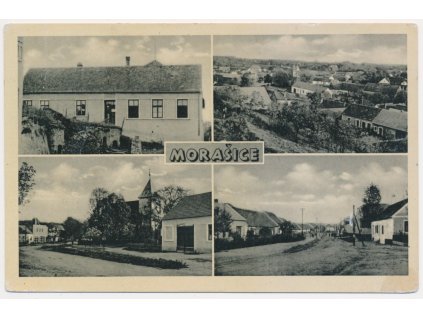 74 - Znojemsko, Morašice, 4 záběr, partie z obce a celkový pohled, cca 1944