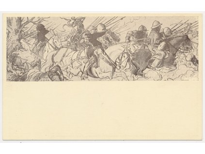 Mikoláš Aleš (1852-1913), Útok husitské jízdy, cca 1935