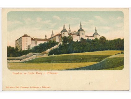54 - Příbramsko, Svatá Hora, celkový pohled na poutní barokní areál, cca 1909