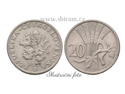 ČSR, mince 20 Haléř, 1921, stav 1/1