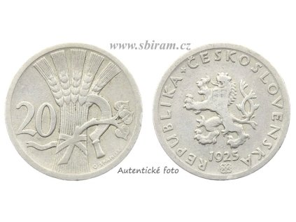 ČSR, mince 20 Haléř, 1925, R, stav -0/1