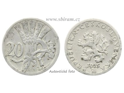 ČSR, mince 20 Haléř, 1925, R, stav 1/1