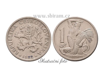 ČSR, mince 1 Koruna, 1922, stav -0/0-