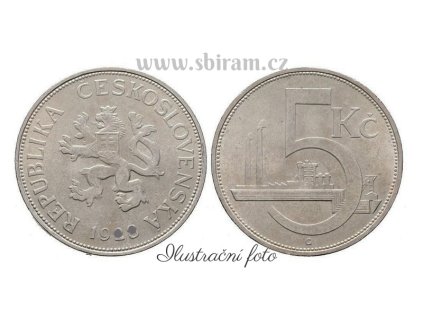 ČSR, mince 5 Koruna, 1929, stav 1/1