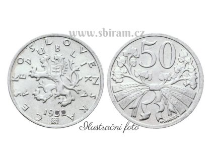 ČSR, mince 50 Haléř, 1952, stav 1/1