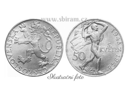 ČSR, mince 50 Koruna 1948 - 3. výročí Pražského povstání, stav 0/0
