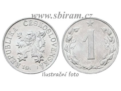 ČSR, mince 1 Haléř, 1959, stav 1/1