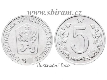 ČSSR, mince 5 Haléř, 1972, stav 2/2