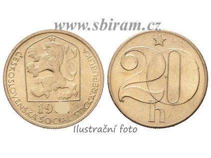 ČSSR, mince 20 Haléř, 1973, stav 2/2
