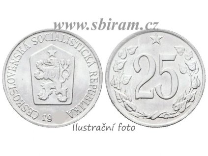 ČSSR, mince 25 Haléř, 1962, stav -0/0-