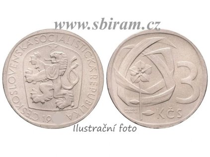 ČSSR, mince 3 Koruna, 1968, stav 2/2