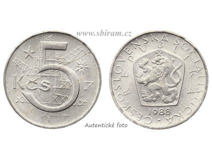 ČSSR, mince 5 Koruna, 1988, stav 0/0