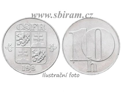 ČSFR, mince 10 Haléř, 1991, stav 2/2