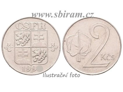 ČSFR, mince 2 Koruna, 1992, stav 1/1