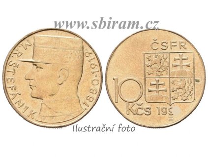 ČSFR, mince 10 Koruna - M. R. Štefánik, 1991, stav 0/0