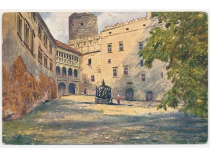 24 - Jindřichův Hradec, Horní nádvoří zámecké, cca 1919