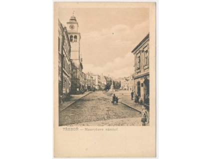 24 - Jindřichohradecko, Třeboň, oživené Masarykovo náměstí, cca 1920
