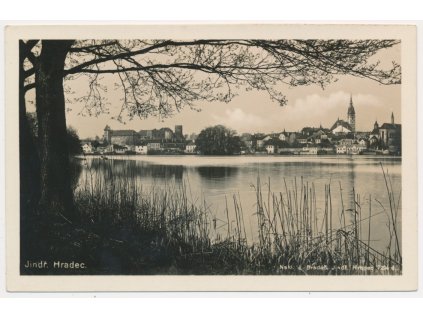 24 - Jindřichův Hradec, celkový pohled na město, Nakl. J. Bradáč, cca 1937